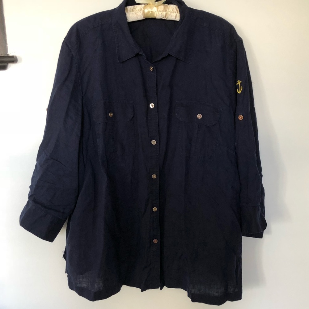 Navy Anchor Ralph Lauren Anchor Detail Button Down